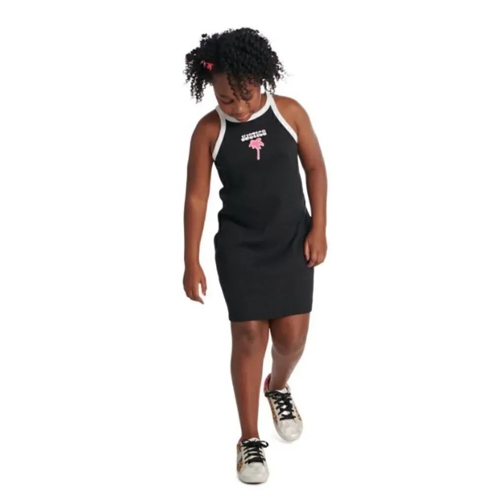 Justice Girls High Neck Ribbed Dress